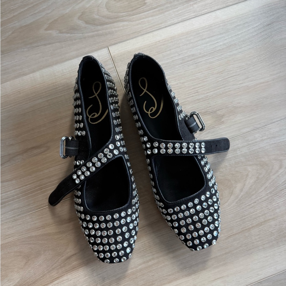Sam Edelman Black Flats with Silver Studs